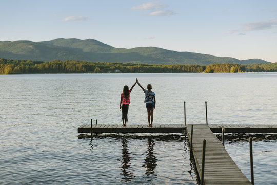 Sisters at Lake