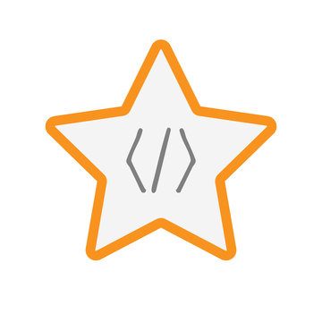 Isolated star with a code sign