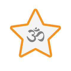 Isolated star with an om sign