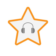 Isolated star with a earphones