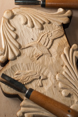 Tools for wood carving.