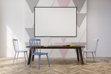 Triangle pattern dining room or office, pastel