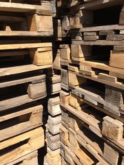 Wood pallet in factory warehouse