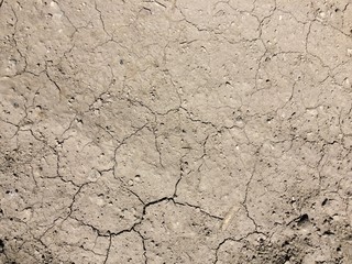 Close-up of cracked soil ground in the dry season