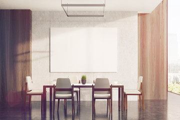 Light wooden dining room, poster, toned