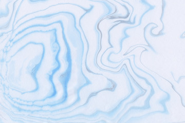 Suminagashi marble texture hand painted with blue ink. Digital paper. Enchanting liquid abstract background.