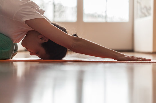 Woman Doing Yoga at Home