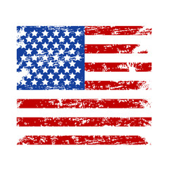 Vector USA grunge flag, painted american symbol of freedom