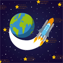 Naklejka premium Astronaut ship illustration flat icon vector design graphic