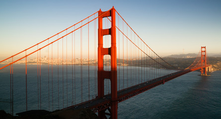 Panoramic Golden Gate Bridge San Francisco Marin County Headlands