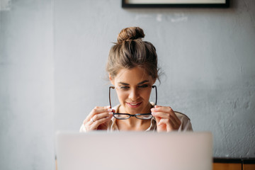 Series of a business woman in the city