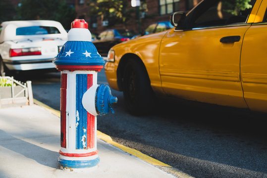 American flag fire hydrant