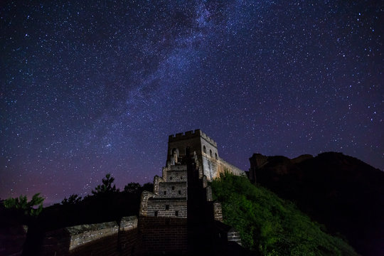 the great wall of china with galaxy