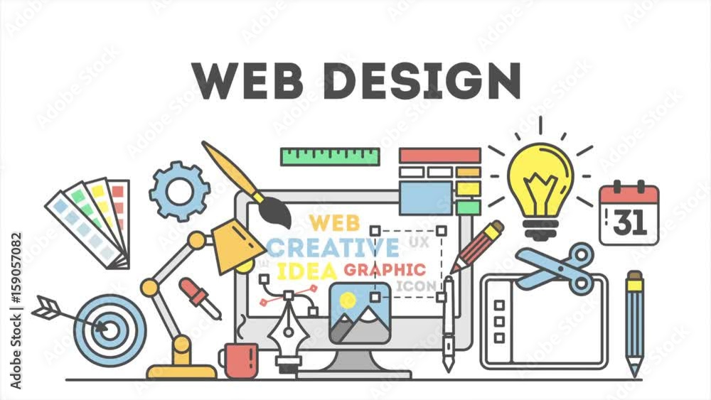 Canvas Prints web design illustration with icons.