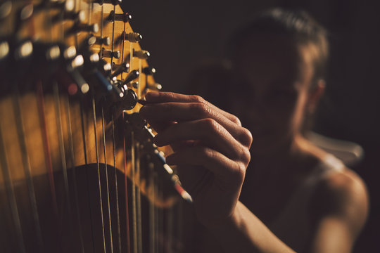 Woman Playing the Harp