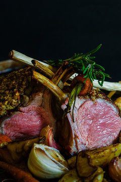 Herb crust rack of lamb
