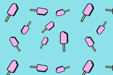 fondo turquesa con dibujos de helados