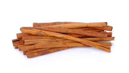 cinnamon on white background