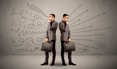 Businessman with two choices