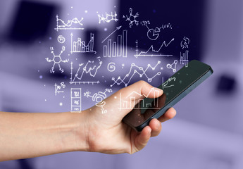 smartphone with business scheme