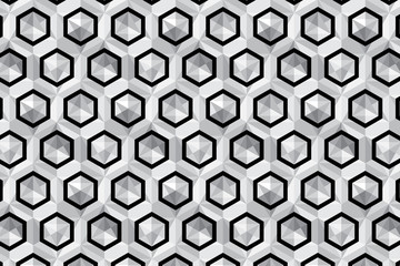 Seamless geometric white texture Hexagon design pattern