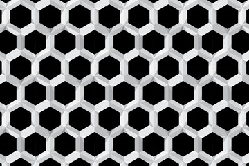 Seamless geometric white texture Hexagon design pattern