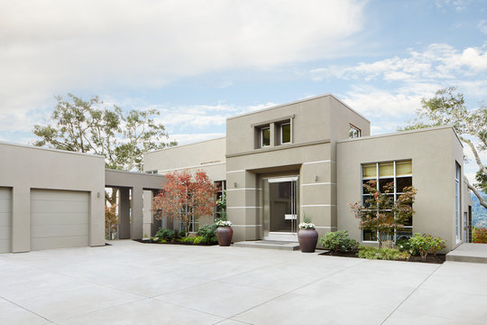 Exterior of modern design home