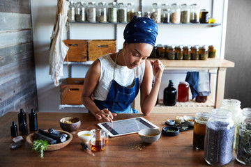 Woman in herbal apothecary