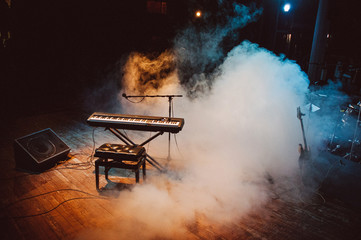Music instruments on stage