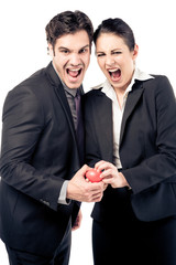 Business People Arguing Over Stress Ball