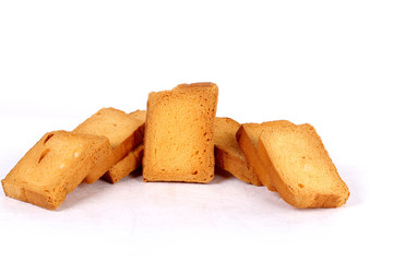crispy rusk on white