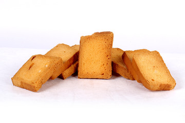 crispy rusk on white