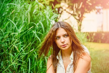 Fototapeta premium Girl in summer park
