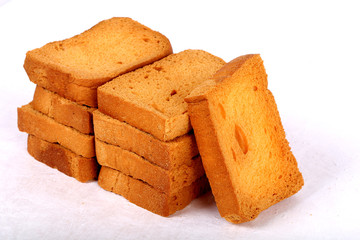 crispy rusk on white