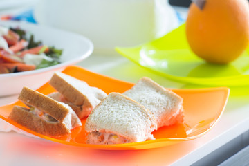 Tuna sandwich on plate