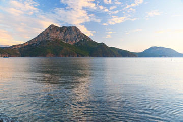 View on Moses Mountain from Adrasan beach in the morning. Turkey