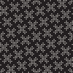 Fototapeta na wymiar Seamless black and white cross lattice pattern. Abstract geometric tiling mosaic. Stylish background design