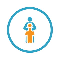 Child Life Protection Icon. Flat Design.