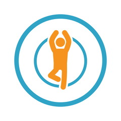 Yoga Fitness Icon. Flat Design.