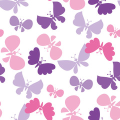 butterfly seamless vector pattern for surface design. bright summer style floral color repeatable motif on white background