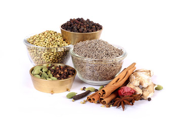 Colorful spices for garam masala indian,ingredients for garam masala , indian spices