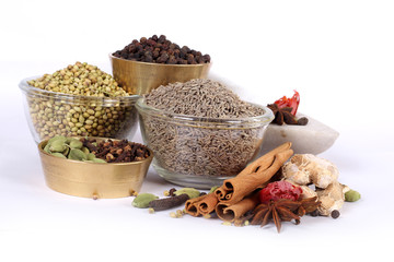 Colorful spices for garam masala indian,ingredients for garam masala , indian spices