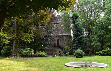 Fototapeta na wymiar The ancient Castle of Rivalta di Torino in Italy in the park.