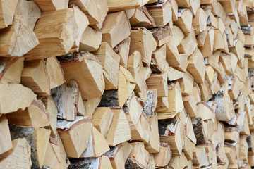 Stack of birch and pine