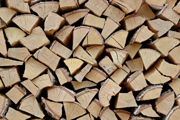 Stack of birch and pine