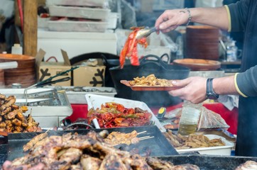 Assortment of grilled sausages