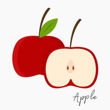 apple and apple slice vector