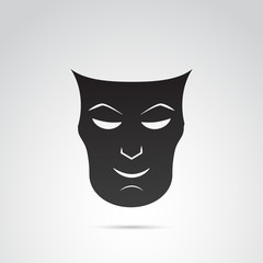 Ancient greek theater mask vector icon. Happiness.