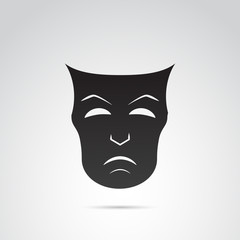 Ancient greek mask vector icon - sadness.