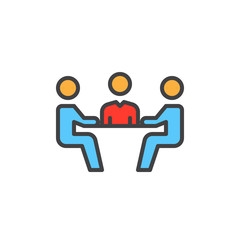Business meeting filled outline icon, colorful vector sign, Symbol, logo illustration